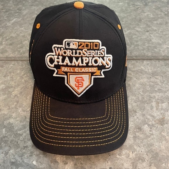 Vintage San Francisco Giants 2010 World Series Champions Hat Stretch Y2K New Era - Picture 1 of 13